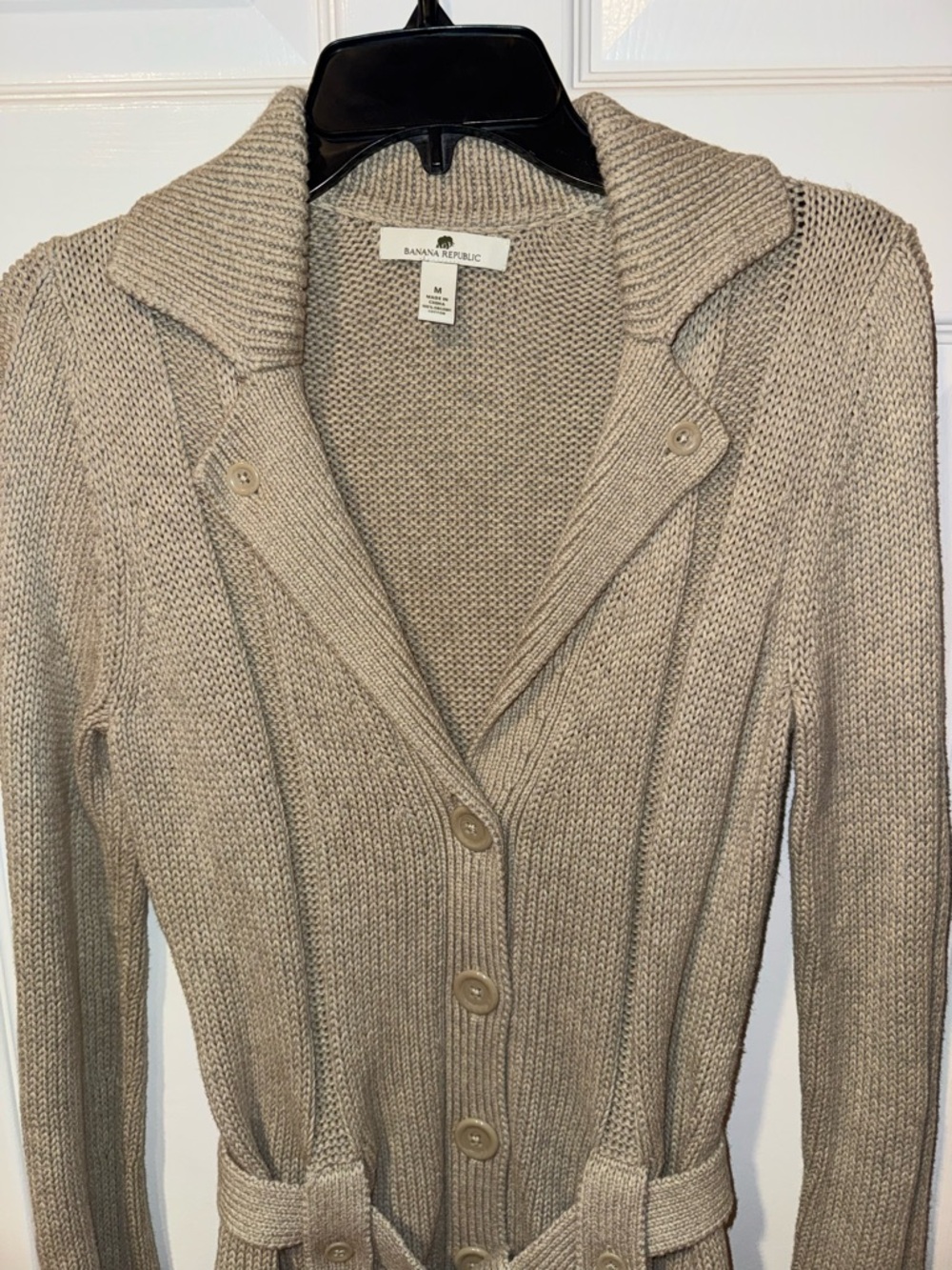Banana Republic Taupe Belted Knit Cardigan - Picture 2 of 4